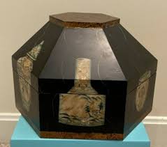 BLACK DECORATIVE BOX Medium HEXAGON SHAPE Box Ancient Cups & Mugs | eBay