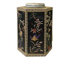 Chinese Black Hexagon Container Flower Birds Embroidery Porcelain Cover Ws2659e - Etsy Israel