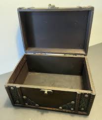 Hinged Wooden Treasure Box with Pretty Embellished Hardware ...