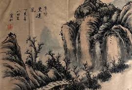 Huang Binhong Signed Chinese Hand Painted Calligraphy Scroll w/landscape N1895 | eBay