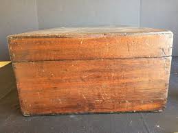 Antique Dovetailed Wooden Chest Travel Trunk Papered ...
