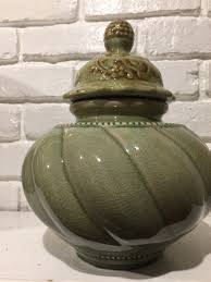 Vintage Thai Celadon Made In Thailand Jar With Lid | eBay