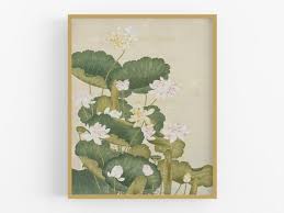 Pink Lotus Flower Chinoiserie Art Print - Etsy