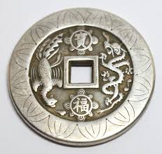 CHINA CHINESE PHOENIX & DRAGON OLD SILVERED ...