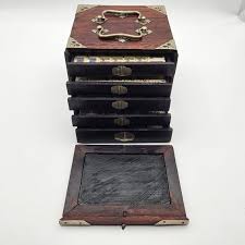 1920s Antique Square Wooden Box Chinese Characters Mah Jong Set Complete Bone & Bamboo Tiles, Graduated Length Counters, Dice, Wind Box - Etsy