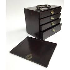 Antique Asian Rosewood Brass Locking Moneybox | Chairish