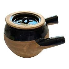 Large Kyusu Tea Pot Natural Finish w/ Brown Glaze Lid and ...
