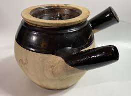 Large vintage pottery Kyusu tea pot natural finish brown ...