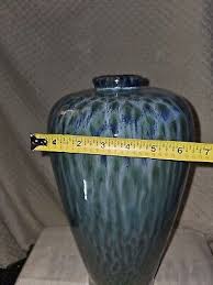 Large Drip Glaze Urn Vase Peacock Feathered Turquoise Blue ...