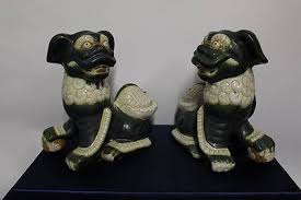 Pair Of Chinese Large Foo Dog Ceramic Statues