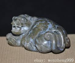 3"old Chinese dynasty Agate Carved fengshui wealth PI Xiu ...