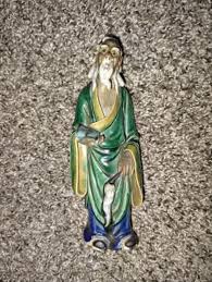 Vintage Antique 6 1/2” TALL Chinese Mudman w/Fruit -Ceramic ...