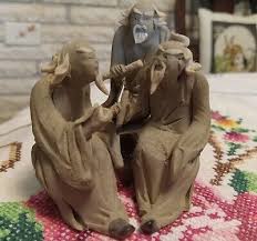 Chinese clay pottery /"wise men"/ handmade figurine ...