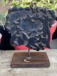 Vintage Wooden Hand Carved Printing Block Stamp With Wood ...