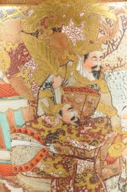 Lot - A PAIR OF VINTAGE SATSUMA PARCEL GILT POLYCHROME ...