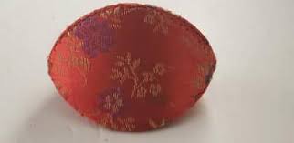 Lacquer Egg Trinket Flowers Paper Mache SILK FORTUNE COOKIE ...