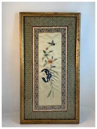 Framed Chinese Silk Embroidery. For Sale at Ruby Lane