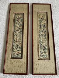 Beautiful Pair of Chinese Antique Silk Embroidery Framed ...