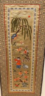 CHINESE WOMAN AND RABBIT SILK EMBROIDERED TAPESTRY UNSIGNED | eBay UK