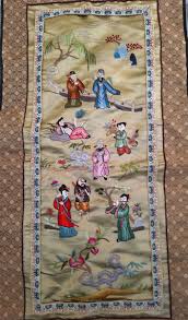 Chinese Tapestry Embroidered On Silk. Wall Art Asia | eBay