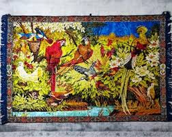 Vintage Rare Bird Tapestry Wall Hanging – Rare 1960s ...