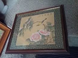 Antique Japanese signed woodblock bird and flowers unknown ...