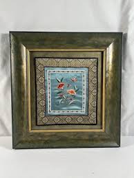 Vintage Chinese Silk Embroidery Flower Butterfly Aaron Brothers Framed #41 | eBay