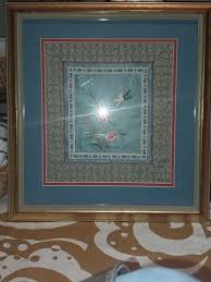 Framed Fine Chinese Classic Silk Work Panel Hand Woven Textile Flower And Bird | eBay