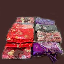 8 Vintage new Chinese travel jewelry rollup organizers ...