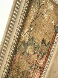 Chinese Painting Old Wooden Frame Glass mount Brush Painting Colored Drawing Art | eBay