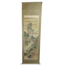 Sold at Auction: 19th C. Chinese Silk Scroll w/ Bone Mounts