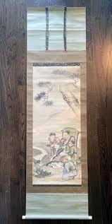 Nanmei Haruki - Japanese Silk Scroll of Haruki Nanmei Edo Period
