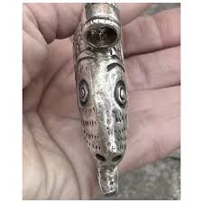 Large 800 Silver Asian Fish Pendant. For Sale at Ruby Lane