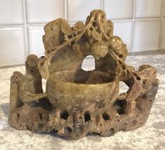 Vintage Soapstone Brush Pot | eBay