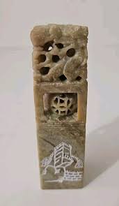 Chinese Soapstone Carved Stone With writing on sides. Vintage | eBay