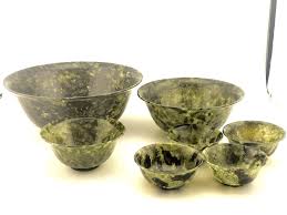 Vintage Jade Spinach Footed Bowls, Set of 6 - Etsy