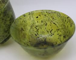 CHINESE Hand Carved Jade Spinach Bowls PAIR - Etsy