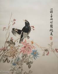 Beautiful Antique Chinese Silk Embroidery Birds and Flowers ...