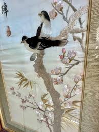Chinese Antique Signed Embroidered Silk Framed Painting For ...