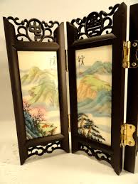 Mini Chinese Four Panel Folding Screen | eBay