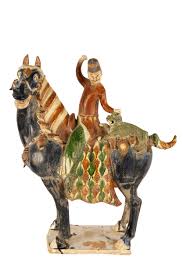 Lot - CHINESE TANG STYLE CERAMIC HORSE & RIDER