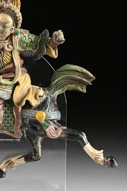 Lot - A PAIR OF TANG (617-907) DYNASTY STYLE IMPERIAL WARRIORS ON HORSEBACK SANCAI GLAZED FUNERARY/TOMB FIGURES, CHINESE, QING DYNASTY (1644-1912),