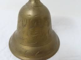 Vintage Brass Table Bell Etched Design Candle Holder ZY ...