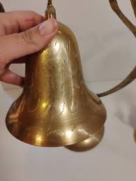 Set of Two Engraved Vintage Brass Gong Bells - Etsy