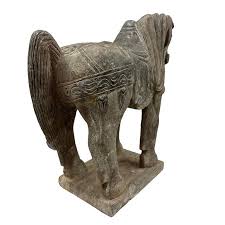 Early 20th Century Chinese Vintage Carved Stone Horse Statue ...
