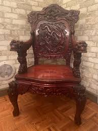 Antique Chinese Mahagony Carved Chair with Dragons, Very ...