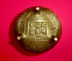 ANTIQUE CHINESE CENSER Brass Solid Foo Dog Dual Dragons Yin ...