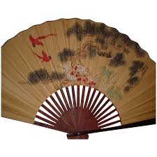 Vintage Large Geishas Girl Fan Art Wall Hanging 38" 22" - Etsy