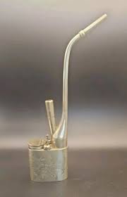 Vintage/Antique Chinese Water Pipe Brass Etched Engraved | eBay