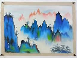Old Hand Painting Scroll Oil Painting splash ink Landscape By Liu Haisu刘海粟 泼彩山水 | eBay